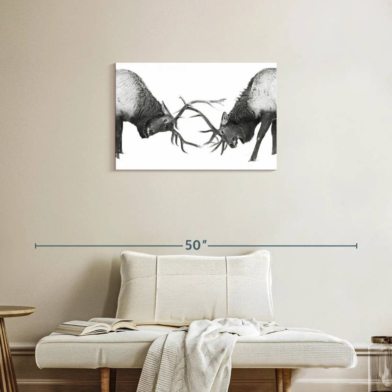 Brampt Fighting Elks, 20" H x 30" W