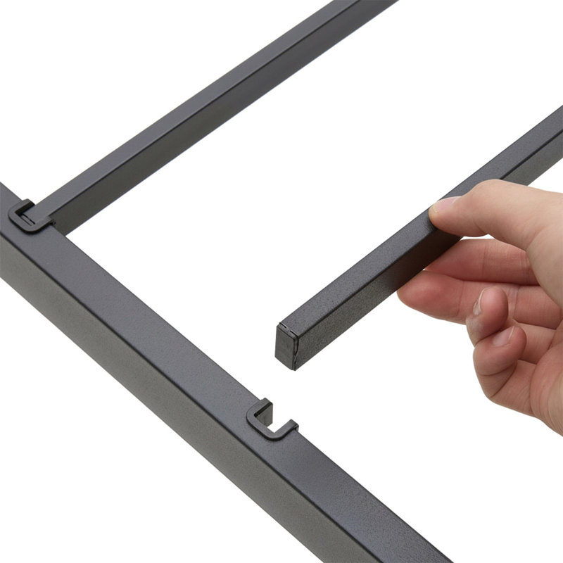 Black Metal Single Bed Frame with Headboard