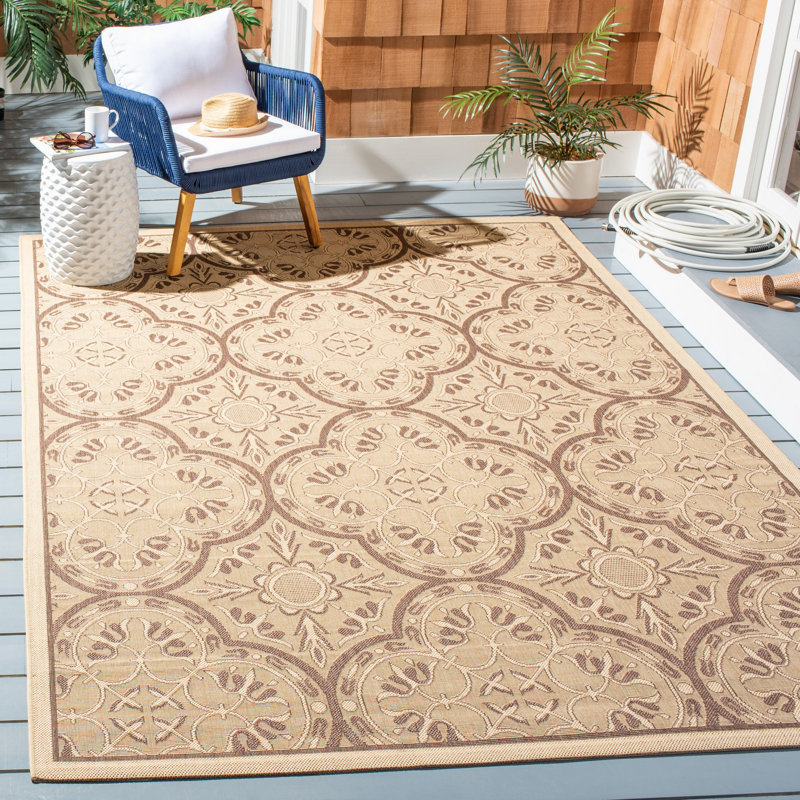 Tapis intérieur / extérieur crème Rockbridge, Rectangle 6 pi 7 po x 9 pi 6 po