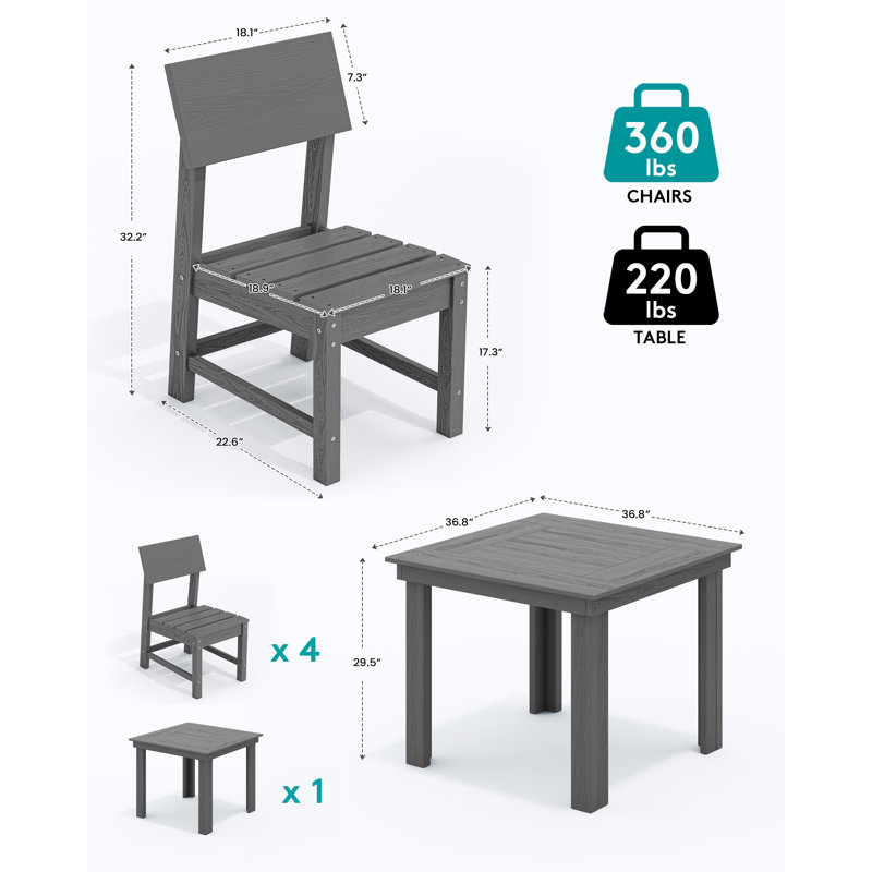 Chaise d'appoint de patio, Gris