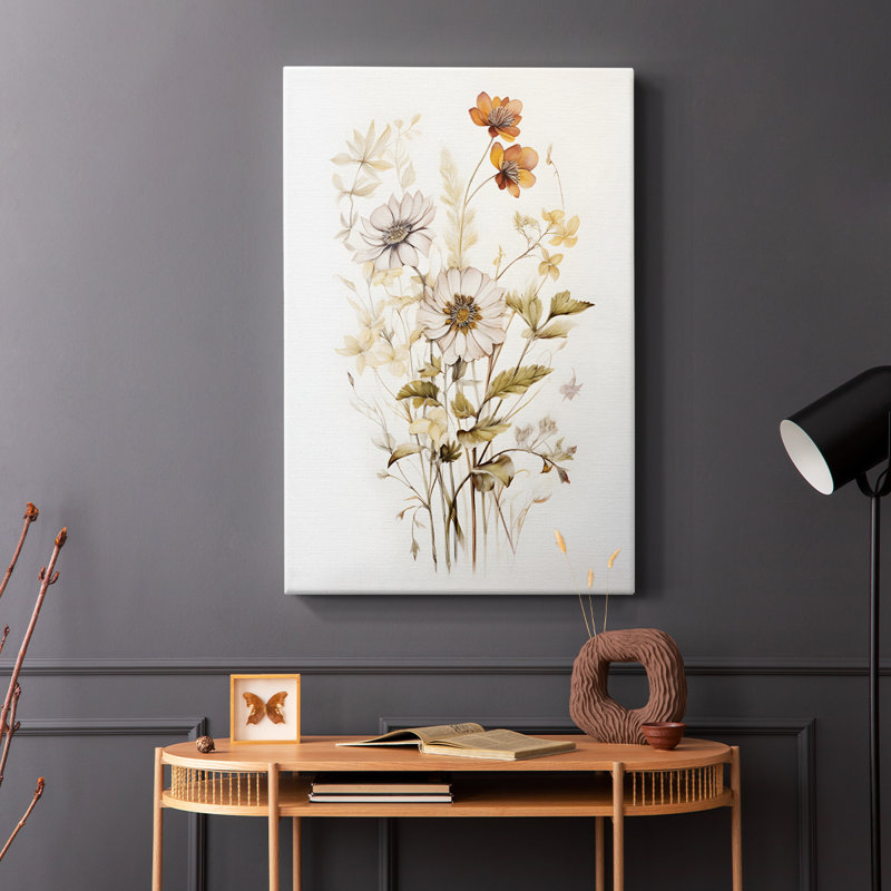 Imprimé floral rétro CCxxxv - galerie Cavas, H 12 po x l 8 po