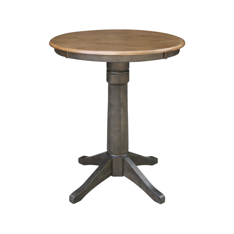 Table de salle à manger Gianluka, H 35,9 po x L 30 po x l 30 po, Hickory / charbon délavé
