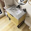 Meuble-lavabo autoportant en contreplaqué rayé pré-assemblé avec lavabo, tiroir et tablette ouverte-828234628-828234629-828234631