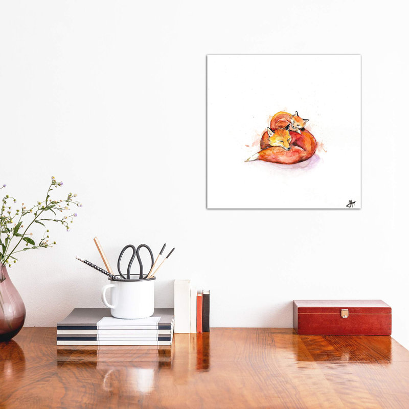 Décoration murale pour enfants Foucault's Foxes, Toile tendue, H 37 po x l 37 po x P 1,5 po