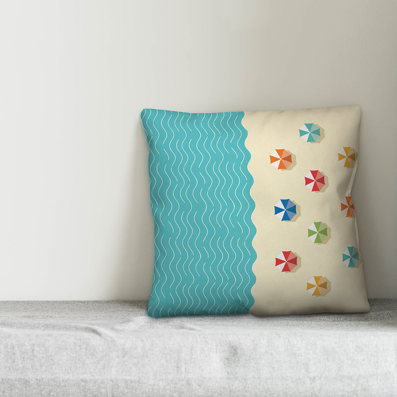 Coussin décoratif d'intérieur/d'extérieur, H 16 po x l 16 po, Polyester / Bourre en polyester