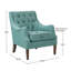 Chaise d'appoint capitonnée à boutons - Design transitionnel avec accoudoirs ronds-1771025054