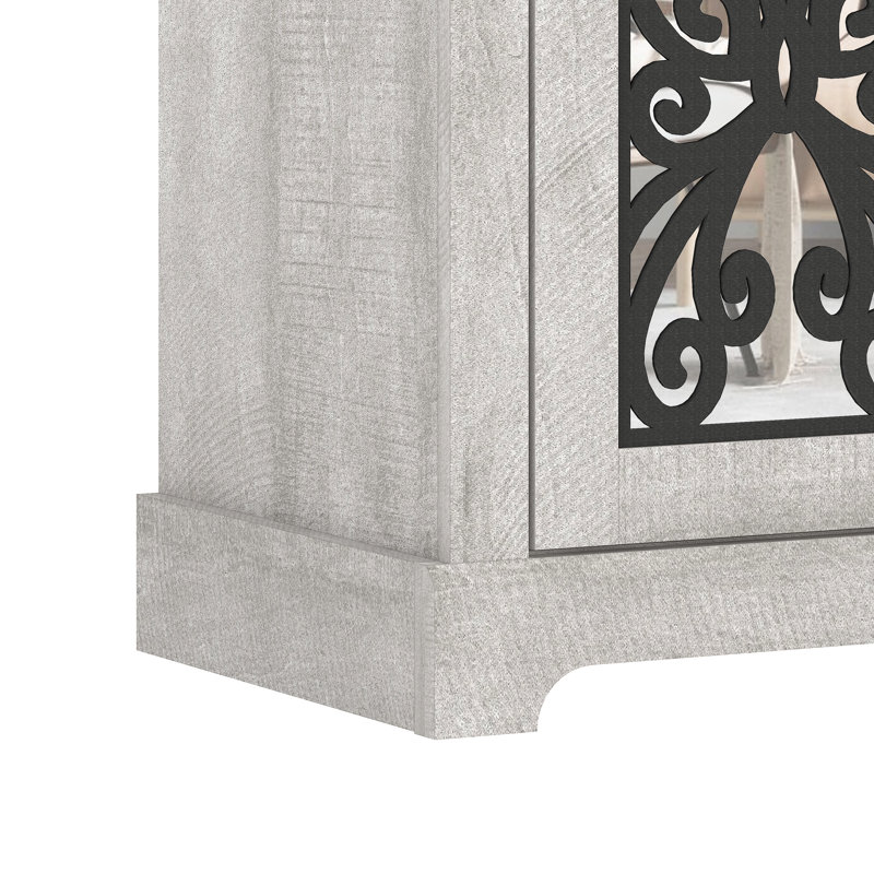 Buffet à porte miroir 45,7 po Ariba , Chêne gris cendré
