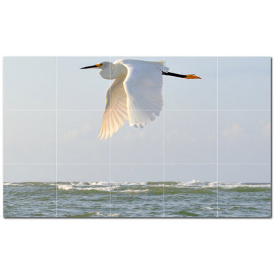Panneau décoratif en céramique satinée Bird Photo 12 po x 12 po
