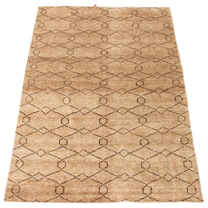 Tapis unique en viscose noué à la main 4 pi 11 po x 7 pi 11 po nouvel âge Iokua