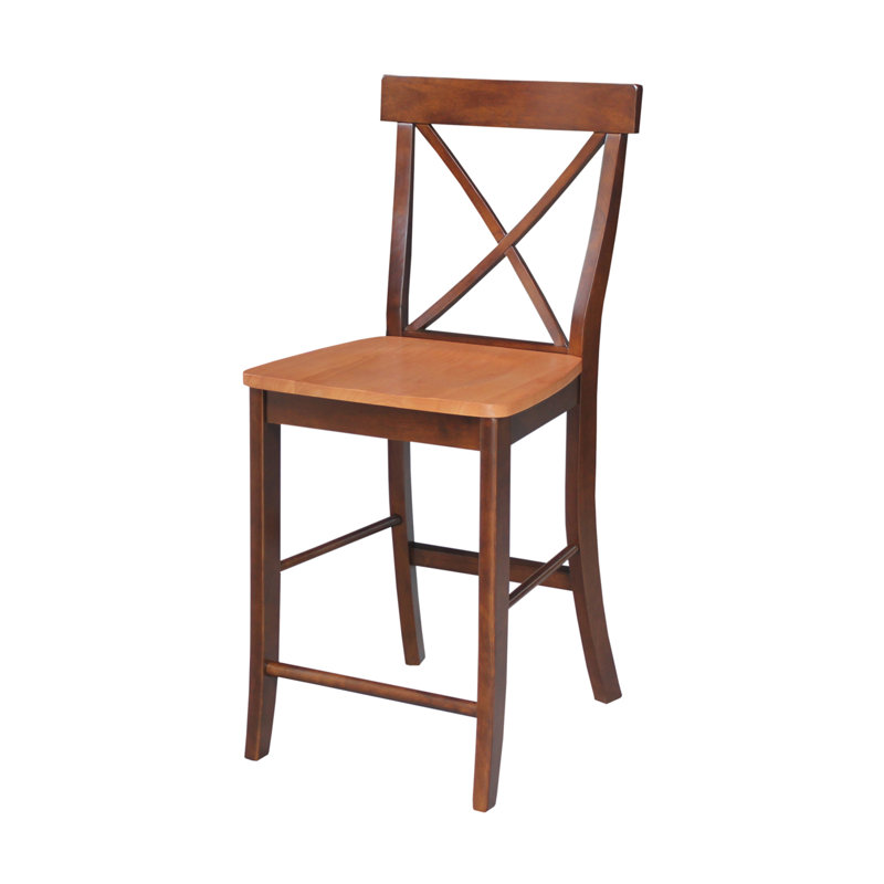 Tabouret de bar et de comptoir Guzik, Cannelle / Espresso, Tabouret de comptoir (assise de 24 po de hauteur)