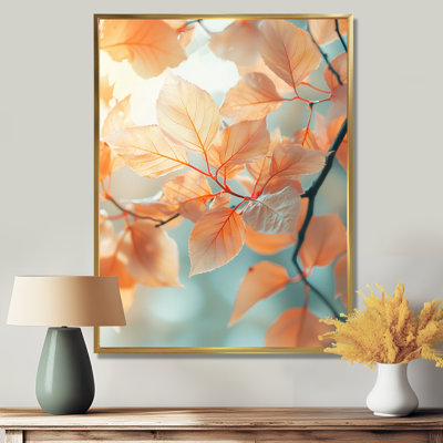 «Sun-Kissed Leaves I» - art mural feuilles