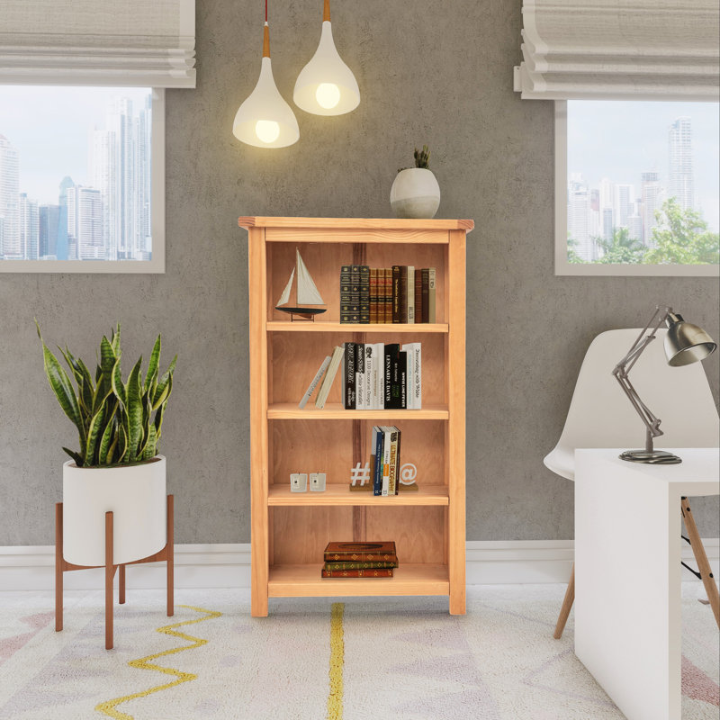 Venice 120cm H Standard Bookcase, (4 Shelves) 120cm H x 70cm W x 25cm D, Light Wood