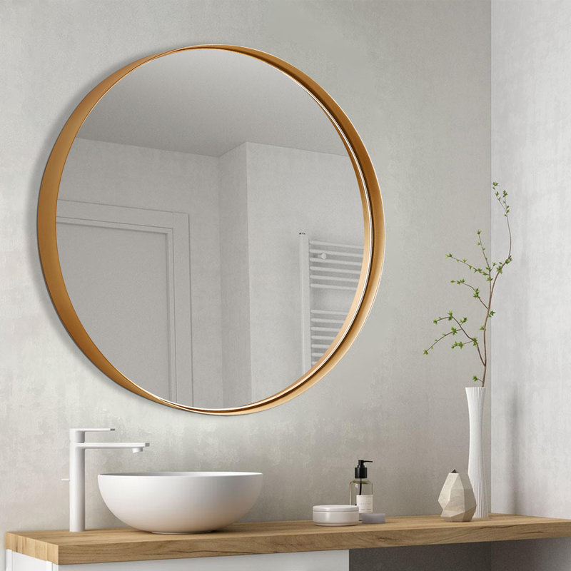 Miroir de salle de bain moderne moderne, Doré, 30 po x 30 po