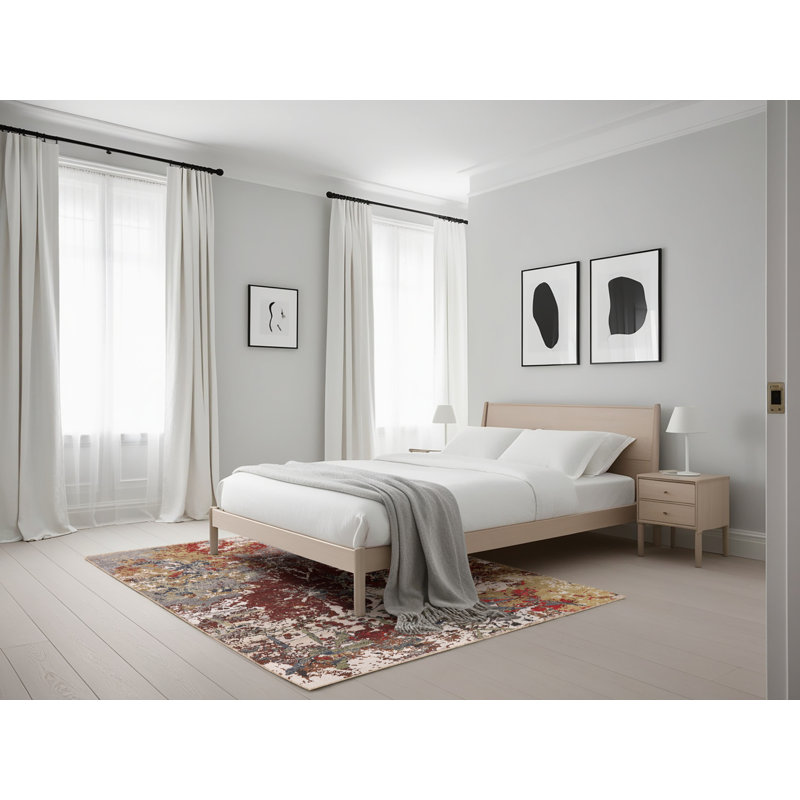 Tapis rouge / brun / gris Cardonaghy, Rectangle 5 pi x 7 pi