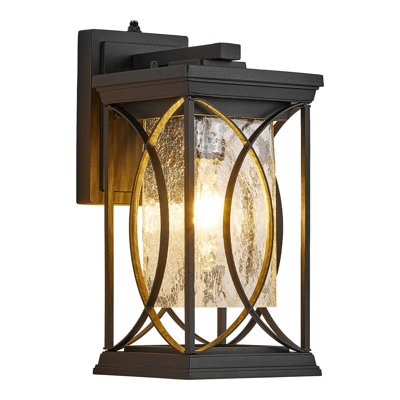 Oil Rubbed Bronze Outdoor Wall Lantern with Dusk to Dawn Sensor, Aluminum Porch Light Fixture