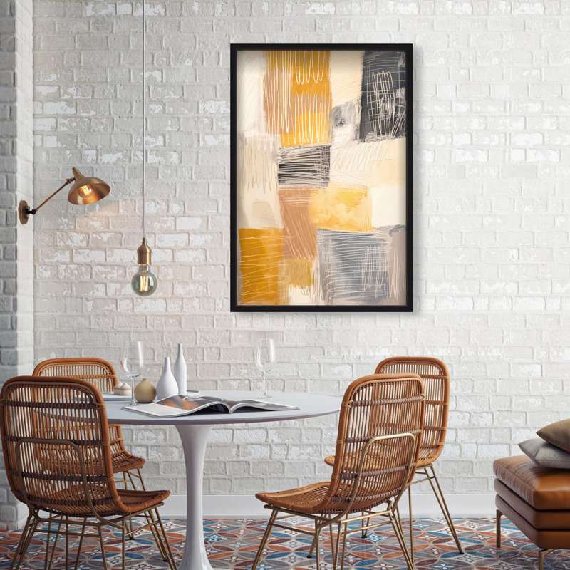 Oliver Gal Linework Labyrinth II Abstract - Luxury Shadowbox Framed Wall Art, Black, 37" H x 25" W