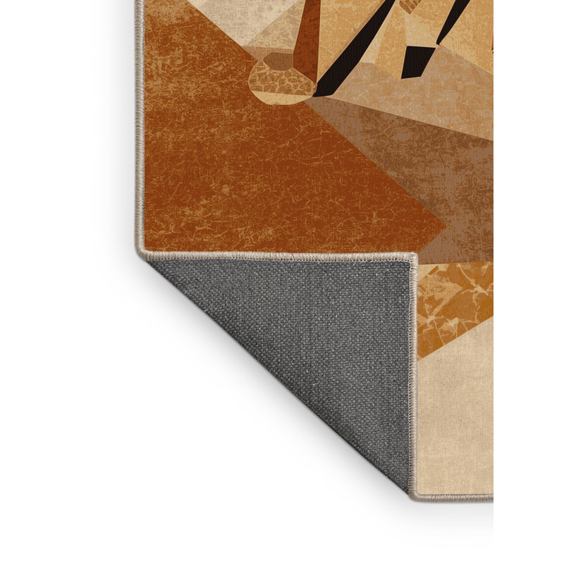 Tapis brun doux et moelleux à motif géométrique Tockington, 2 x 5