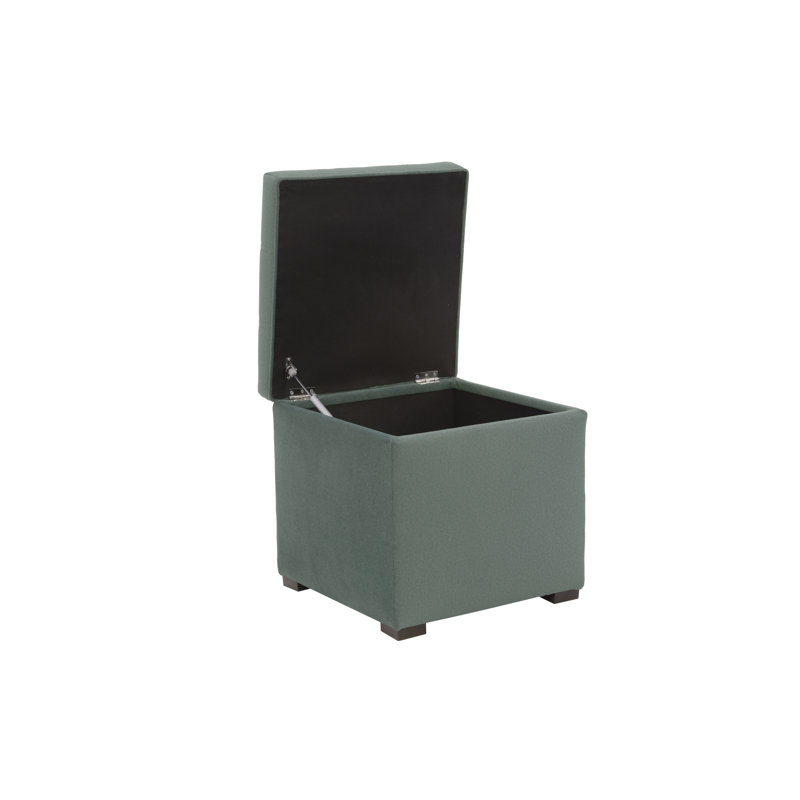 Tami Button Tufted Storage Ottoman, Green