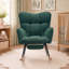 Chaise berçante moderne en sherpa avec repose-pieds rétractable et dossier haut-1281866269