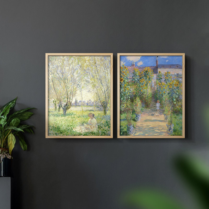 «Vintage Landscape LVI», impression giclée sur cadre - ensemble de 2, Naturel, H 23 po x l 58 po