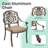 Cast Aluminum Outdoor Patio Dining Set with Brown Cushions