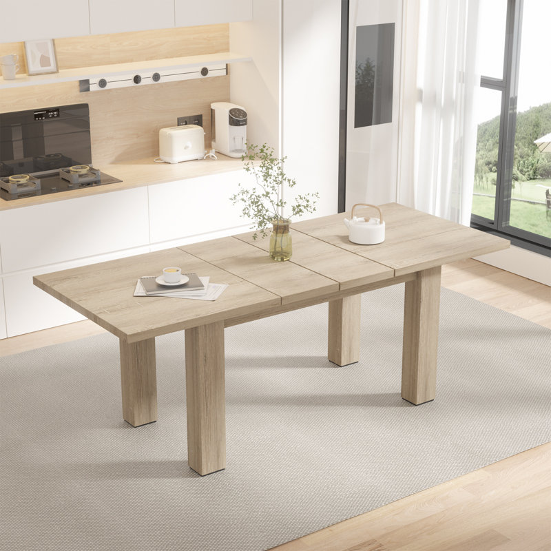 Rectangular Extendable Dining Table, Natural