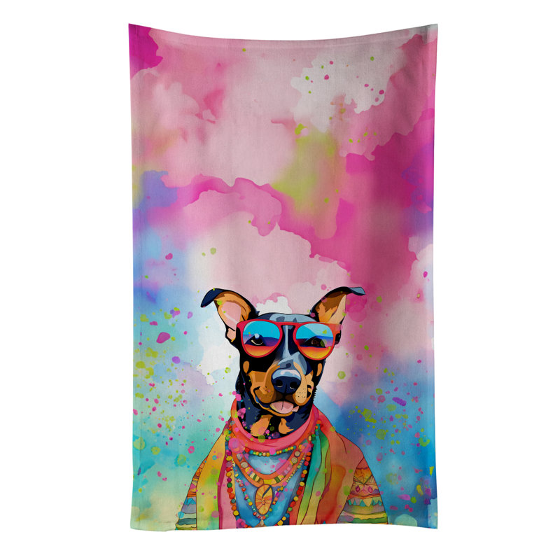 Serviette de cuisine Doberman Pinscher Hippie Dawg