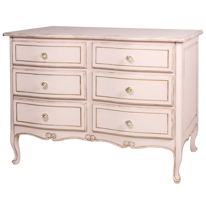 6 Drawer Double Dresser, Pink