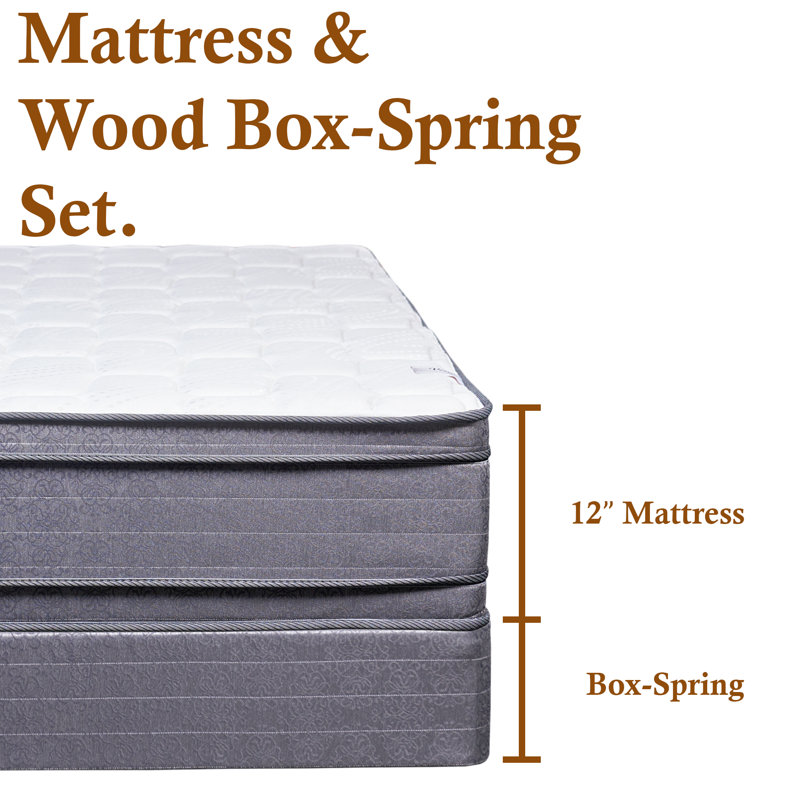 Arsuite 13'' Firm Memory Foam Mattress and Box Spring, Low Profile (4"), Full XL