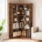 72.8" L-Shaped Corner Bookshelf, Farmhouse 5-Tier Tall Wood Bookcase, Rustic Storage & Display Rack, Half Panel-656067918