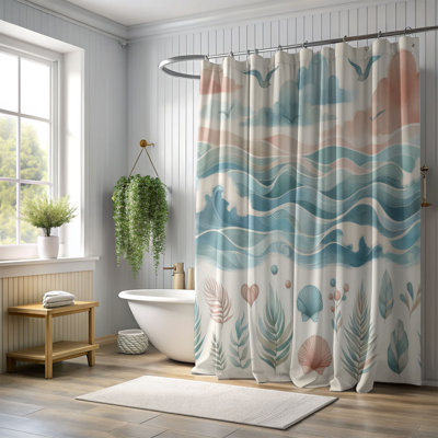 Rideau de douche 1 pièce Ocean Breeze Vibes
