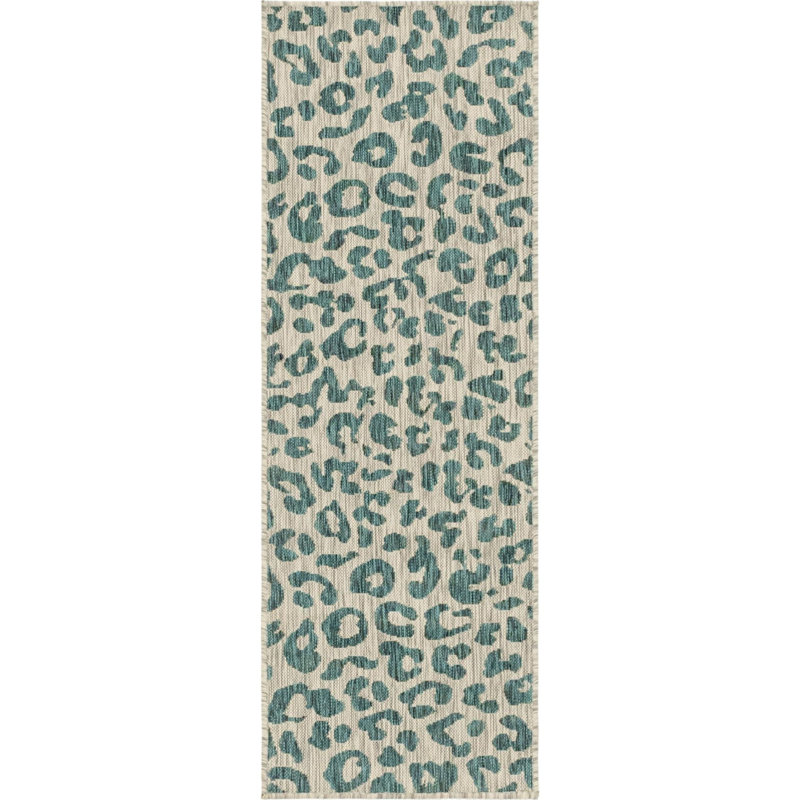 Outdoor Joyous Area Rug Grass Color, Runner 2' x 6'