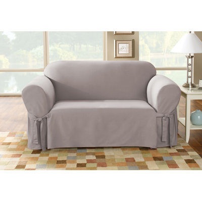 Cotton Box Cushion Loveseat Slipcover