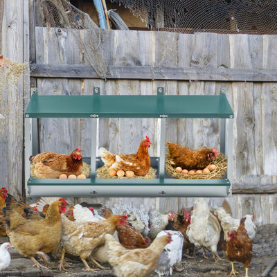 Metal Nesting Boxes For Chicken,3 Compartment Nesting Box,Galvanized Steel Nesting Boxes For Hens, Easy To Assemble