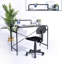 Fritz Glass Top Metal Base Writing Desk