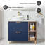 Ensemble de meuble-lavabo simple autoportant bleu et brun 36 po Allamuchy