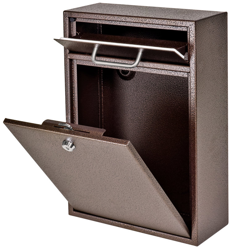 Steel Wall Mounted Mailbox with Magnetic Closure, Bronze