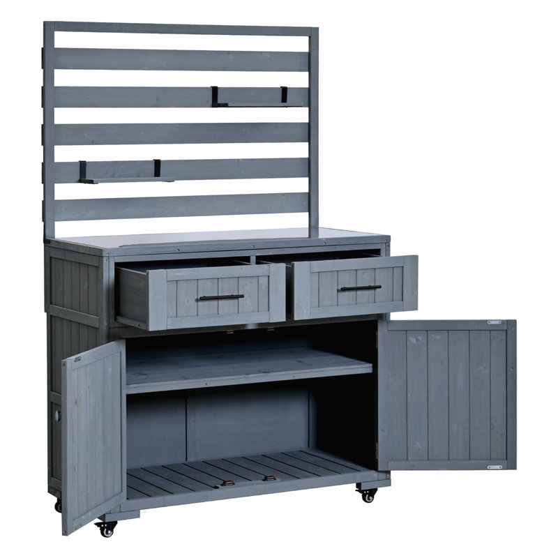 Chariot de cuisine pour îlot de cuisine 64,9 "H, Gris