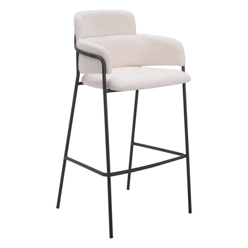 Tabouret de bar et de comptoir Kidman, Crème, crème, Tabouret de bar (siège d'une hauteur de 29,9 po)