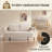 Modern Rounded Loveseat Sofa, Pebble Textured Fabric-124582049