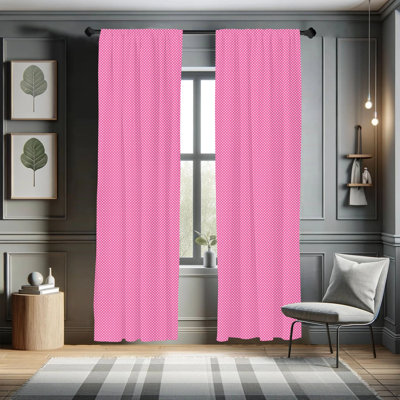Polka Dots Semi-Sheer Rod Pocket Curtain Panels