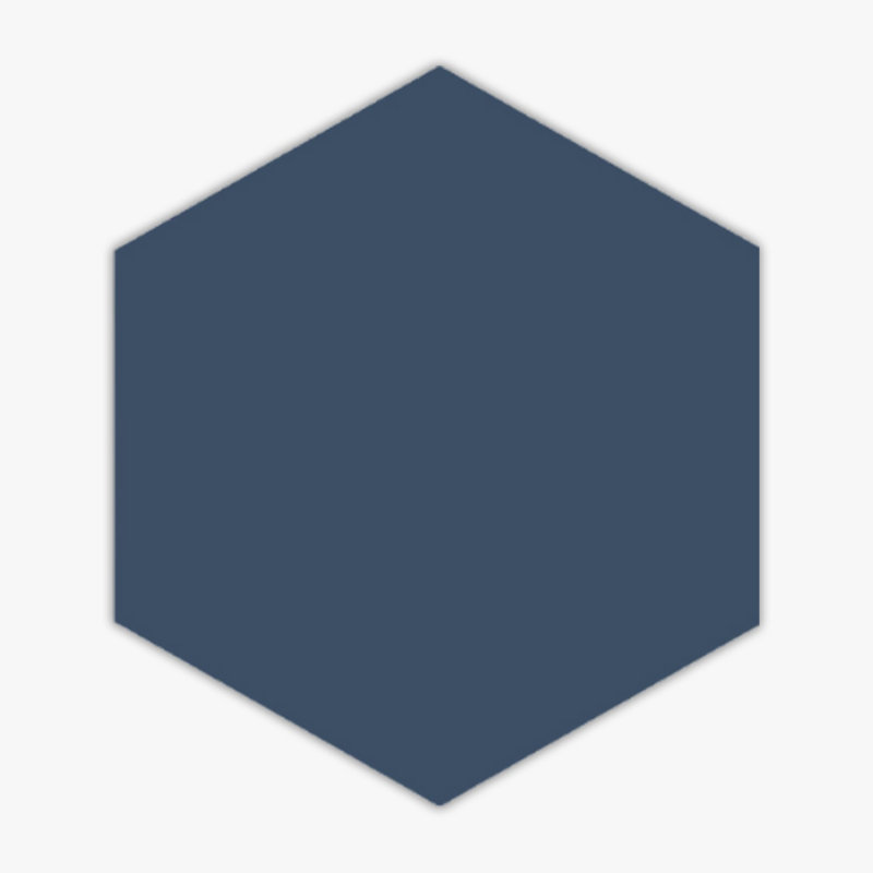 5 in. x 6 in. Ceramic Tile, Block Hexagon Azul Matte