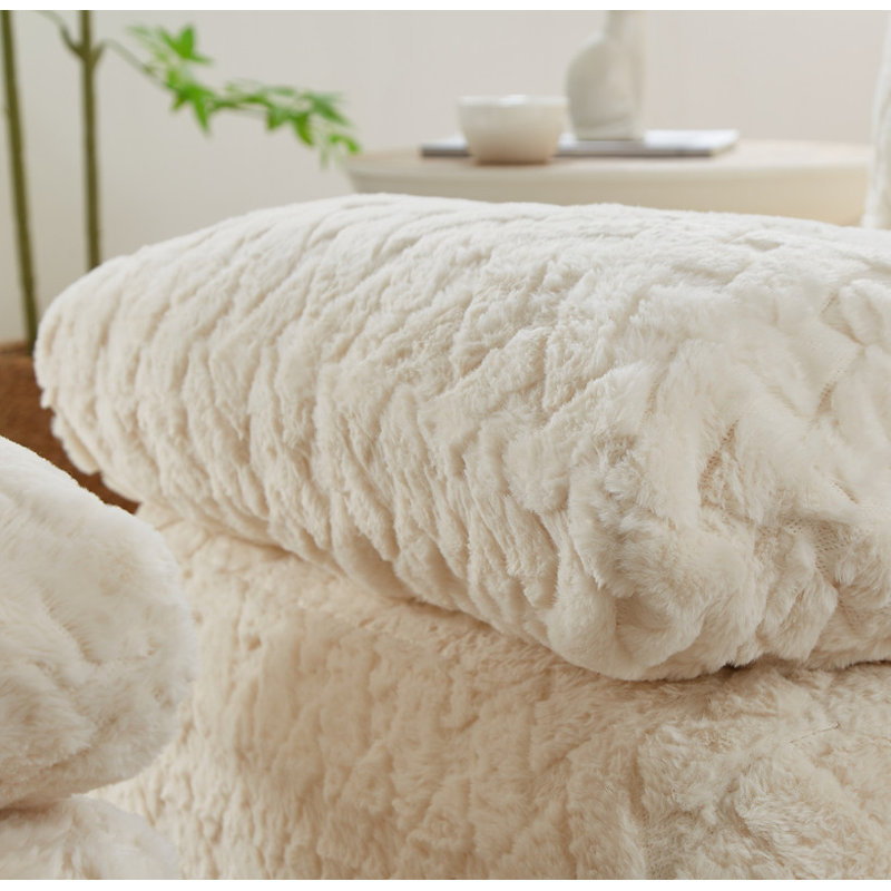 Fauteuil à pleine compression avec repose-pieds pivotant, Velours côtelé beige