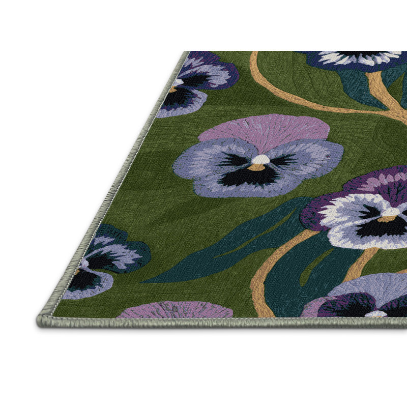 Tapis vert botanique lavable à la machine, Rectangulaire 8 pi x 12 pi