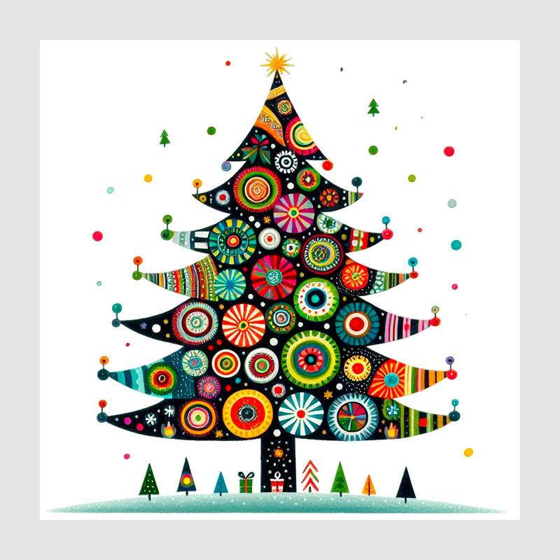 Bold Christmas Tree Art Print