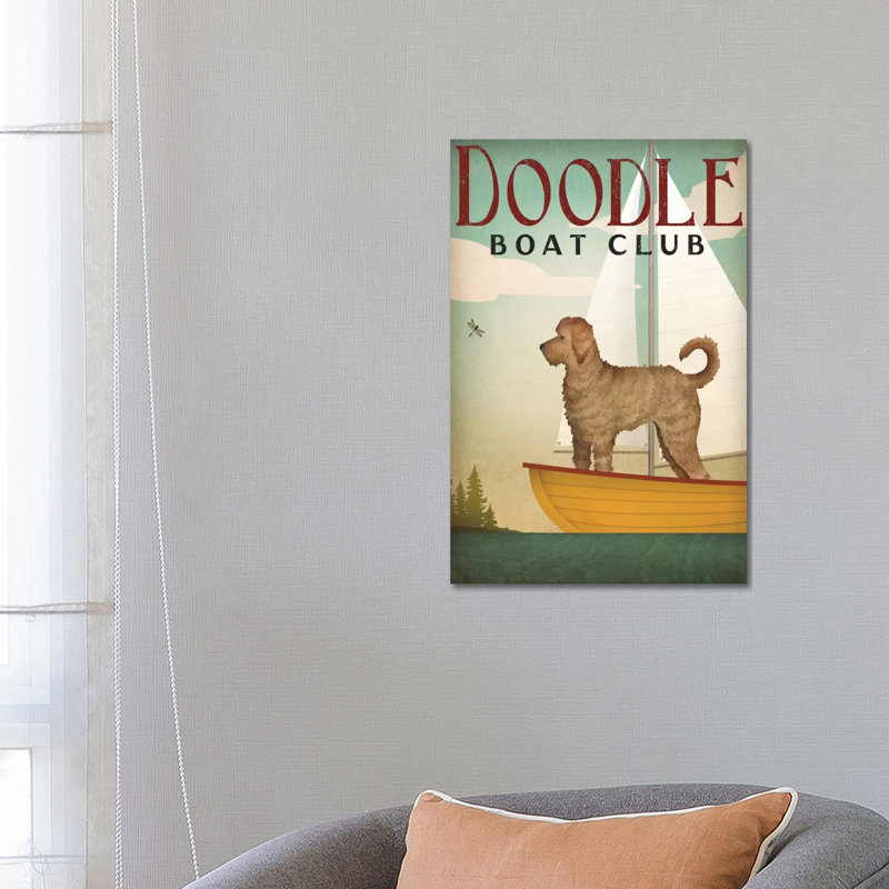 Doodle Boat Club by Ryan Fowler - Wrapped Canvas Painting, 66.04 cm H x 45.72 cm W x 1.91 cm D, Wrapped Canvas