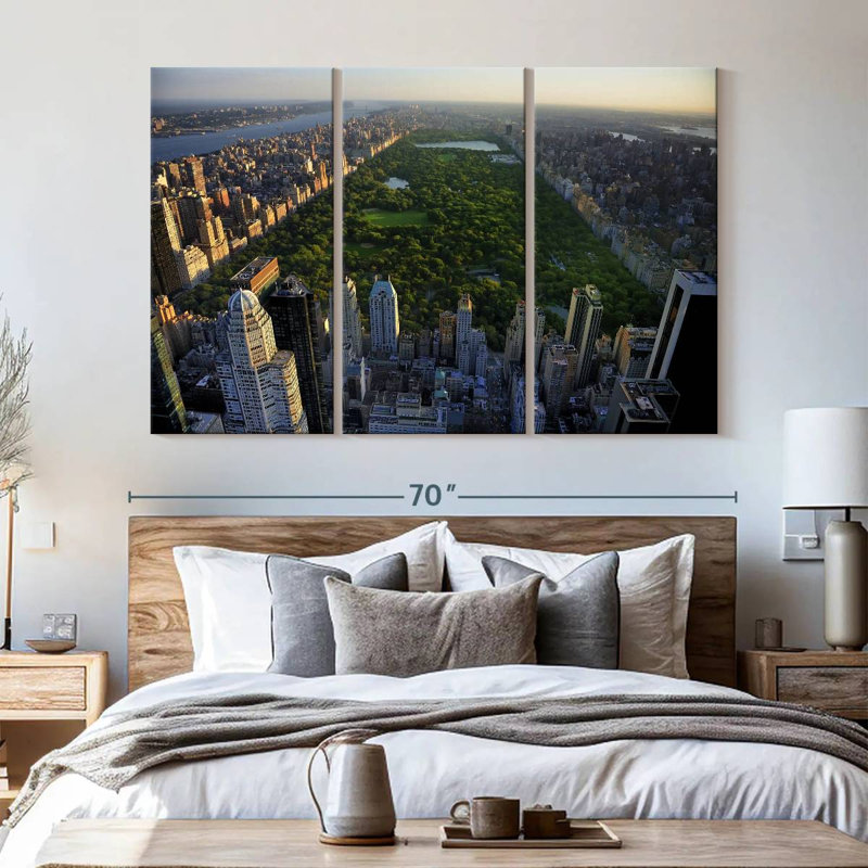 Central Park - Ensemble de 3 toiles tendues, H 42 po x l 65 po x P 1,25 po
