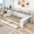 Multifunctional Wooden Daybed with Built-in Desk, Side Storage Shelves and Drawers-1302649863-1302649857