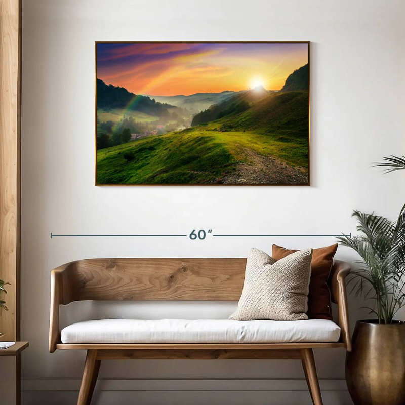 Matinée arc-en-ciel, Cadre flottant doré, 43 po x 29 po