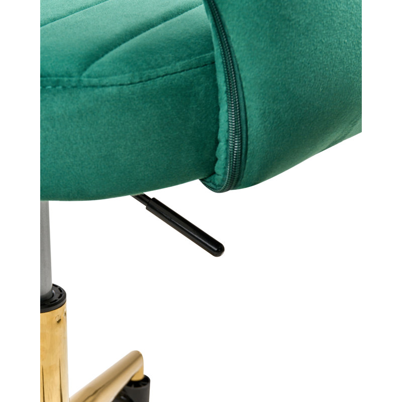 Office Chair, Gold, Velvet, Green